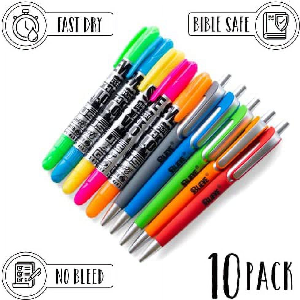 BLIEVE- Bible Highlighters And Pens No Bleed Through, Bible Verse Dry  Highlighter and Pens Fine Tip, Bible Journaling Supplies and Bible Study  Kit (10